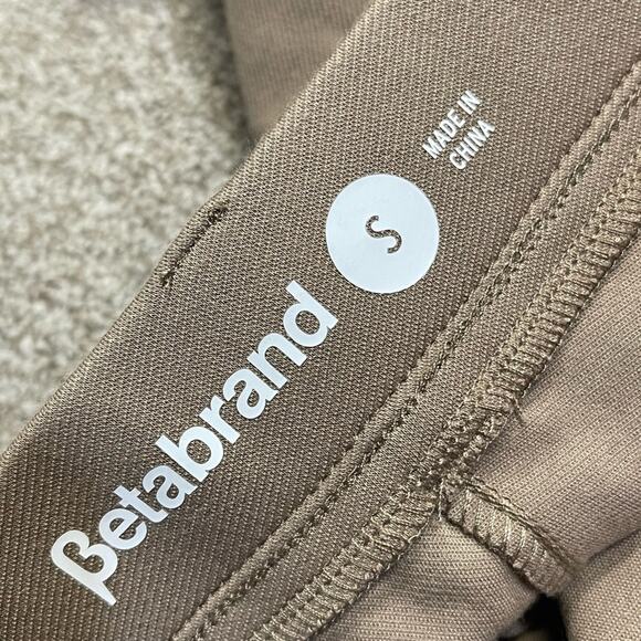 athleisure Betabrand yoga pants small khaki pullon workout dress pants stretch - Picture 9 of 12